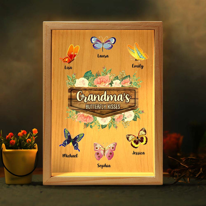 Personalized Gift For Nana Grandma's Butterfly Kisses Picture Frame Light Box 31594 1