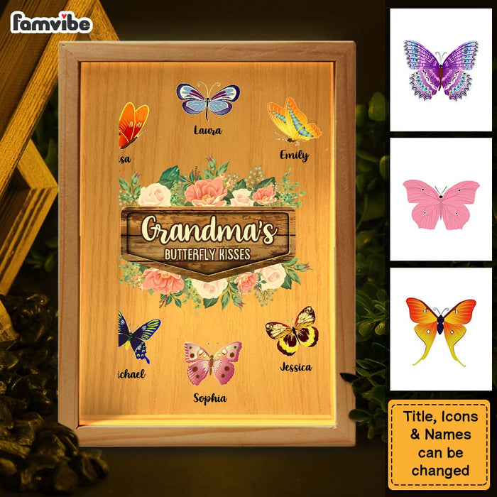 Personalized Gift For Nana Grandma's Butterfly Kisses Picture Frame Light Box 31594 1