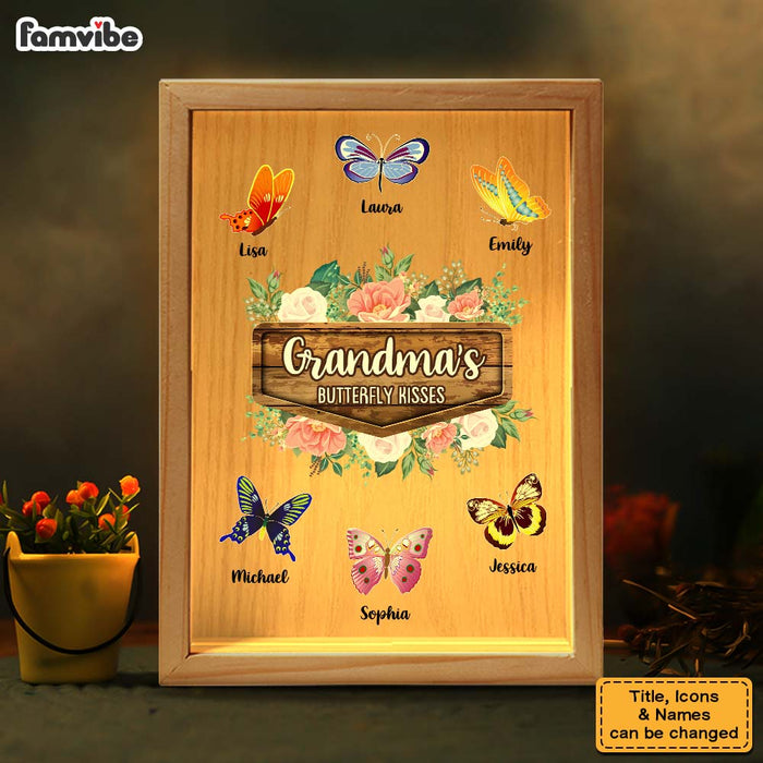 Personalized Gift For Nana Grandma's Butterfly Kisses Picture Frame Light Box 31594 1