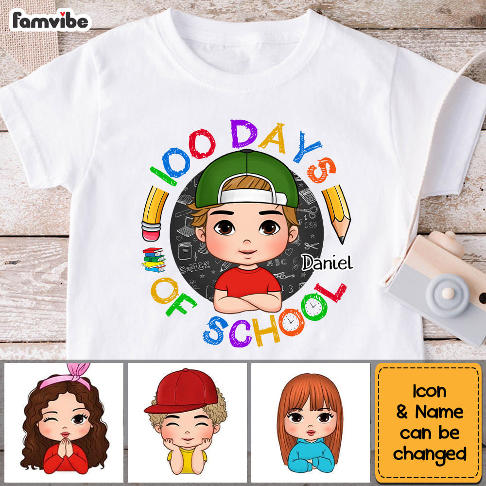 Personalized Gift For Grandson 100 Days Of School Kid T Shirt - Kid Hoodie - Kid Sweatshirt 31595 Mockup 2