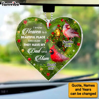 Personalized Gift Heaven Is A Beautiful Place Loss Of Mom Dad Memorial Transparent Acrylic Car Ornament 31597 thumb 1