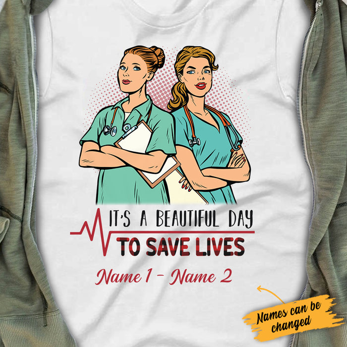 Personalized Nurse Friends Save Lives T Shirt SB32 95O34 1