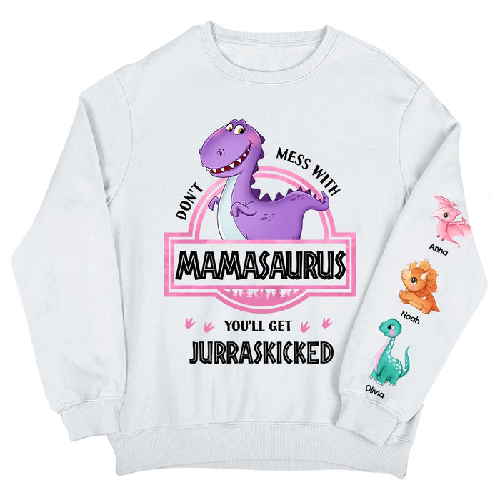 Personalized Gift For Grandma Saurus Unisex Sleeve Printed Standard Sweatshirt 31605 1