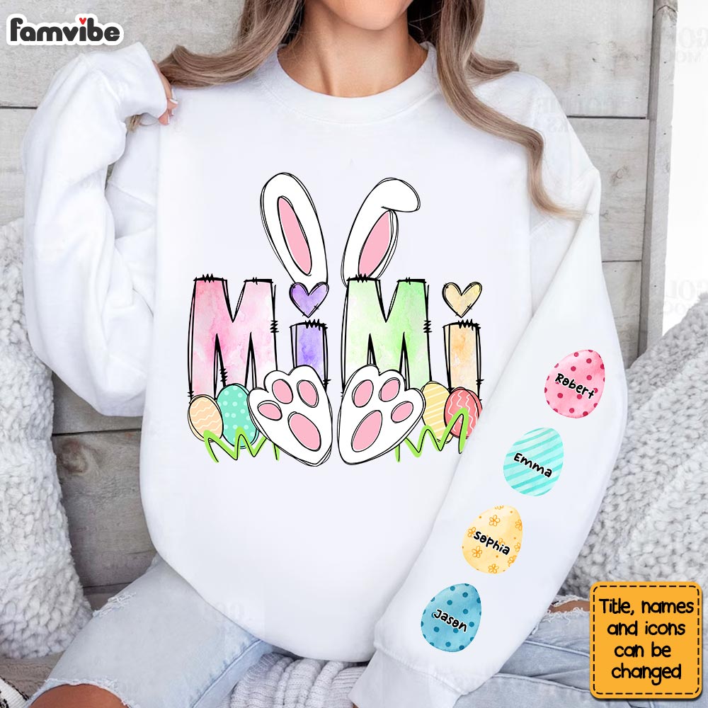Personalized Easter Gift For Grandma Bunny Unisex Sleeve Printed Standard Sweatshirt 31609 Primary Mockup