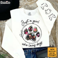 Personalized Gift For Dog Mom Just A Girl Who Loves Dogs Unisex Sleeve Printed Standard Sweatshirt 31615 thumb 1