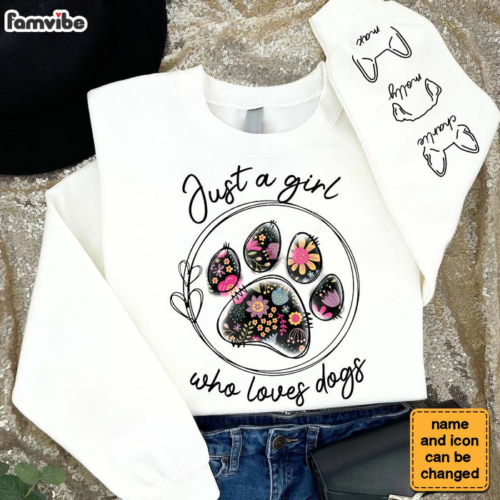 Personalized Gift For Dog Mom Just A Girl Who Loves Dogs Unisex Sleeve Printed Standard Sweatshirt 31615 1