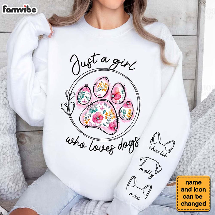 Personalized Gift For Dog Mom Just A Girl Who Loves Dogs Unisex Sleeve Printed Standard Sweatshirt 31615 1