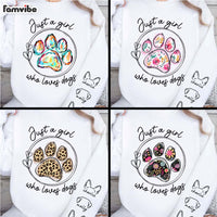 Personalized Gift For Dog Mom Just A Girl Who Loves Dogs Unisex Sleeve Printed Standard Sweatshirt 31615 thumb 1