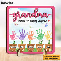 Personalized Gift For Grandma Thanks For Helping Us Grow 2 Layered Wooden Plaque 31616 thumb 1