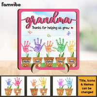Personalized Gift For Grandma Thanks For Helping Us Grow 2 Layered Wooden Plaque 31616 thumb 1