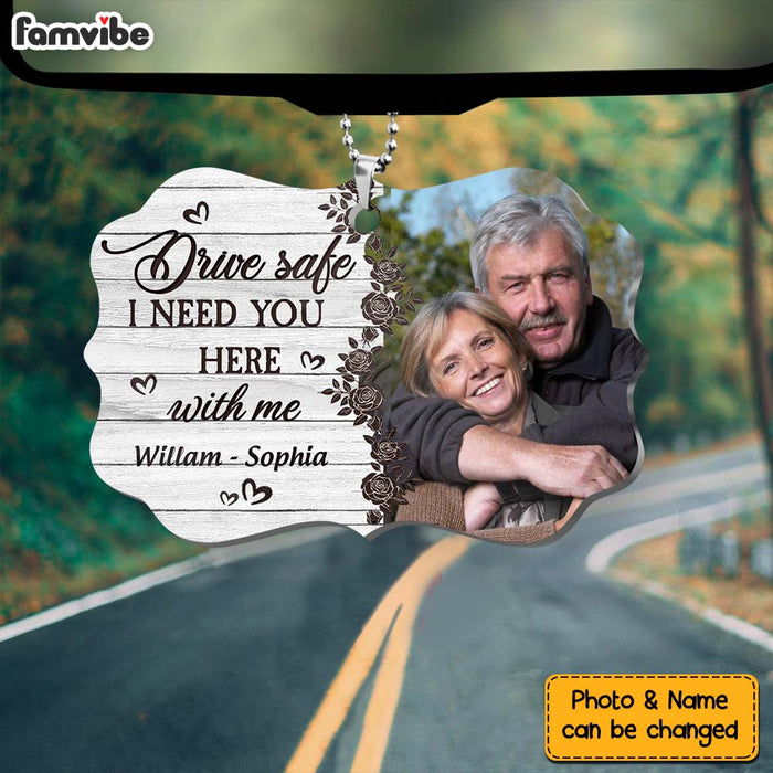 Personalized Gift For Couple Drive Safe Transparent Acrylic Car Ornament 31619 1