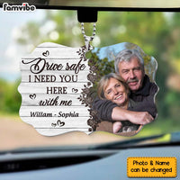 Personalized Gift For Couple Drive Safe Transparent Acrylic Car Ornament 31619 thumb 1