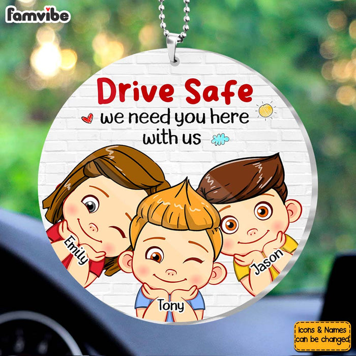 Personalized Gift For Grandpa Dad Drive Safe We Need You Transparent Acrylic Car Ornament 31626 1