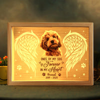 Personalized Dog Memorial Photo Once By My Side Forever In My Heart Picture Frame Light Box 31631 thumb 1