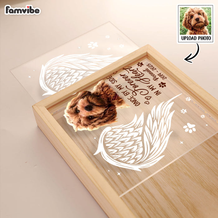 Personalized Dog Memorial Photo Once By My Side Forever In My Heart Picture Frame Light Box 31631 1