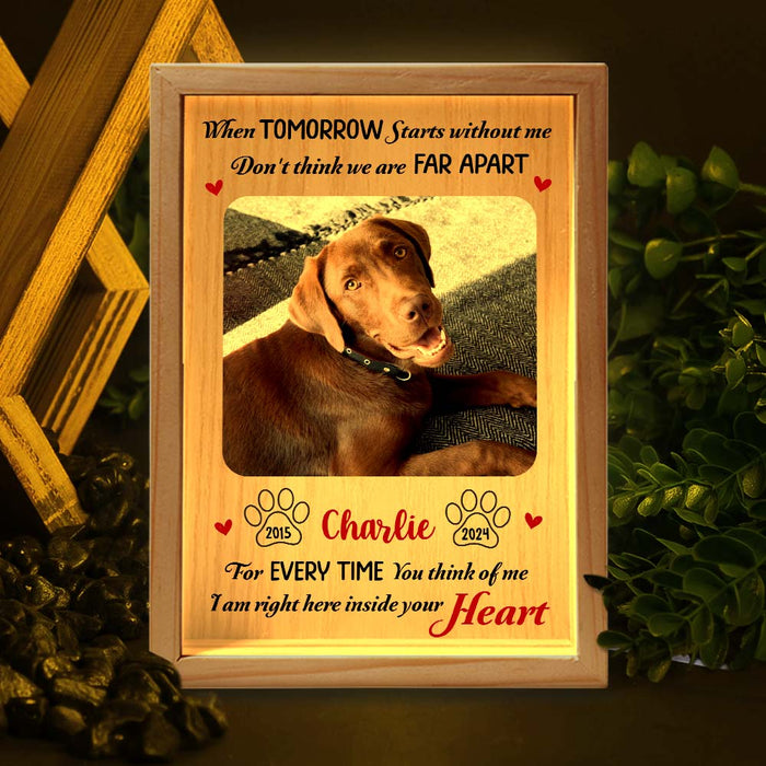 Personalized Dog Memorial Photo  I'm Right Here Inside Your Heart Picture Frame Light Box 31632 1