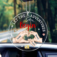 Personalized Gift For Family Let The Adventures Begin Transparent Acrylic Car Ornament 31638 thumb 1