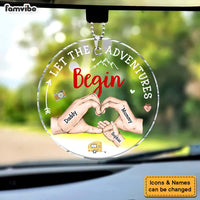 Personalized Gift For Family Let The Adventures Begin Transparent Acrylic Car Ornament 31638 thumb 1