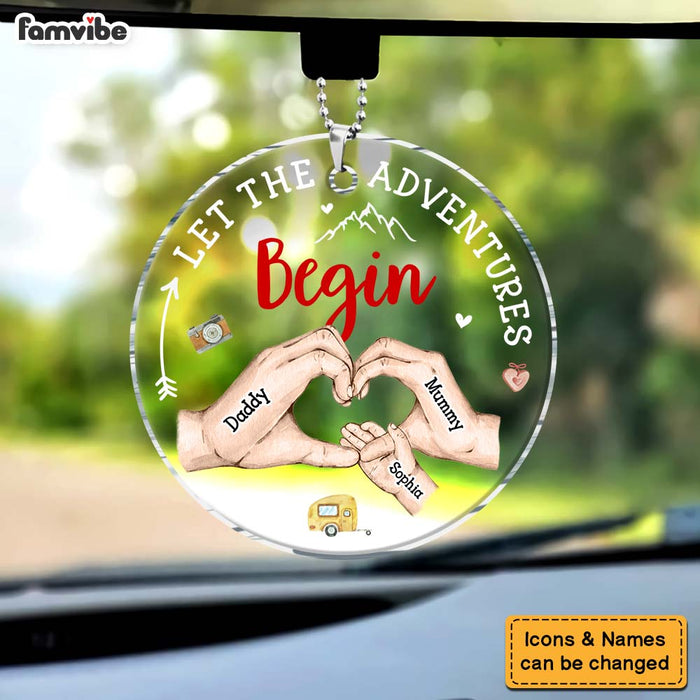 Personalized Gift For Family Let The Adventures Begin Transparent Acrylic Car Ornament 31638 1