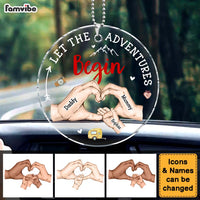 Personalized Gift For Family Let The Adventures Begin Transparent Acrylic Car Ornament 31638 thumb 1
