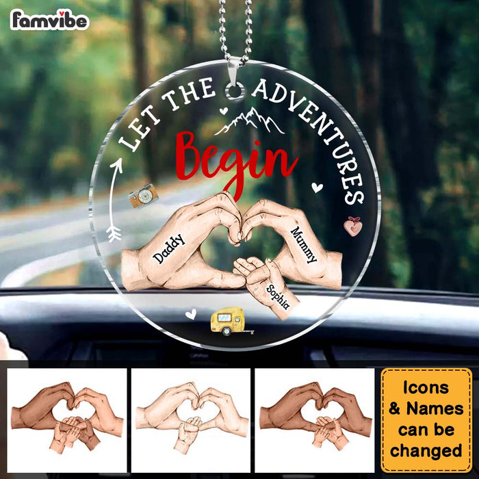 Personalized Gift For Family Let The Adventures Begin Transparent Acrylic Car Ornament 31638 1