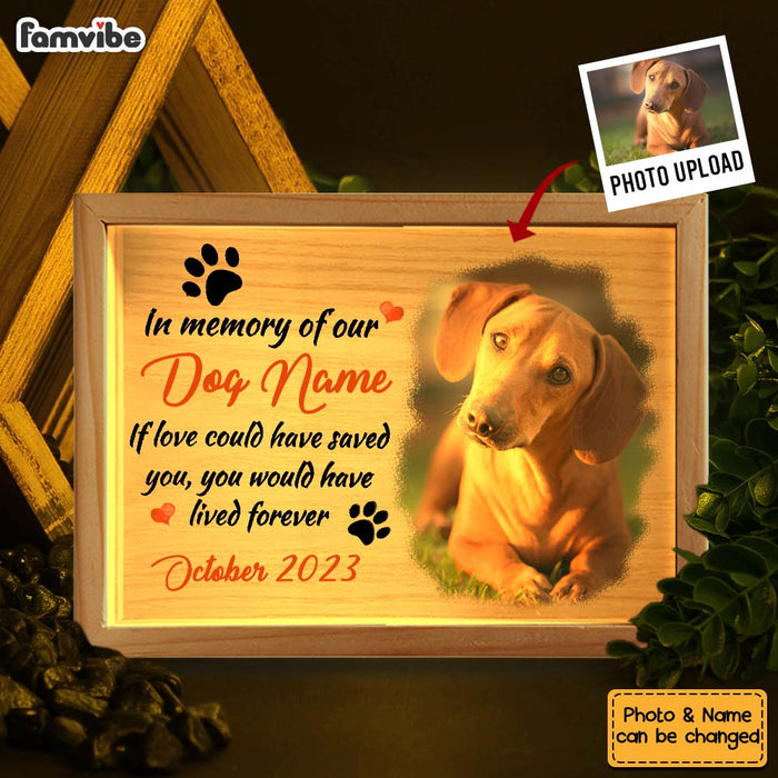 Personalized Dog Memorial Photo In Memory of Our Picture Frame Light Box 31644 1