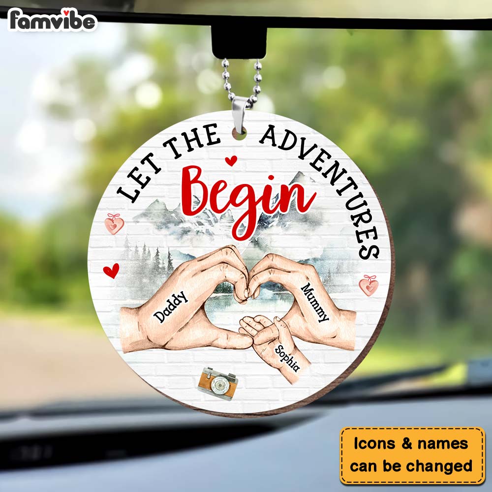 Personalized Gift For Family Let The Adventures Begin Ornament 31651 Primary Mockup