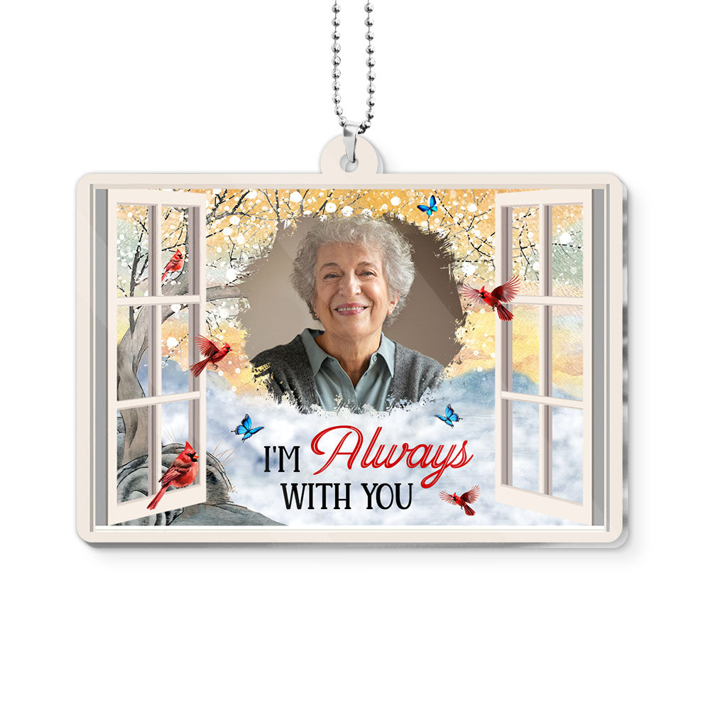 Personalized Memorial Gift For Family Photo Custom Transparent Acrylic Car Ornament 31652 Primary Mockup