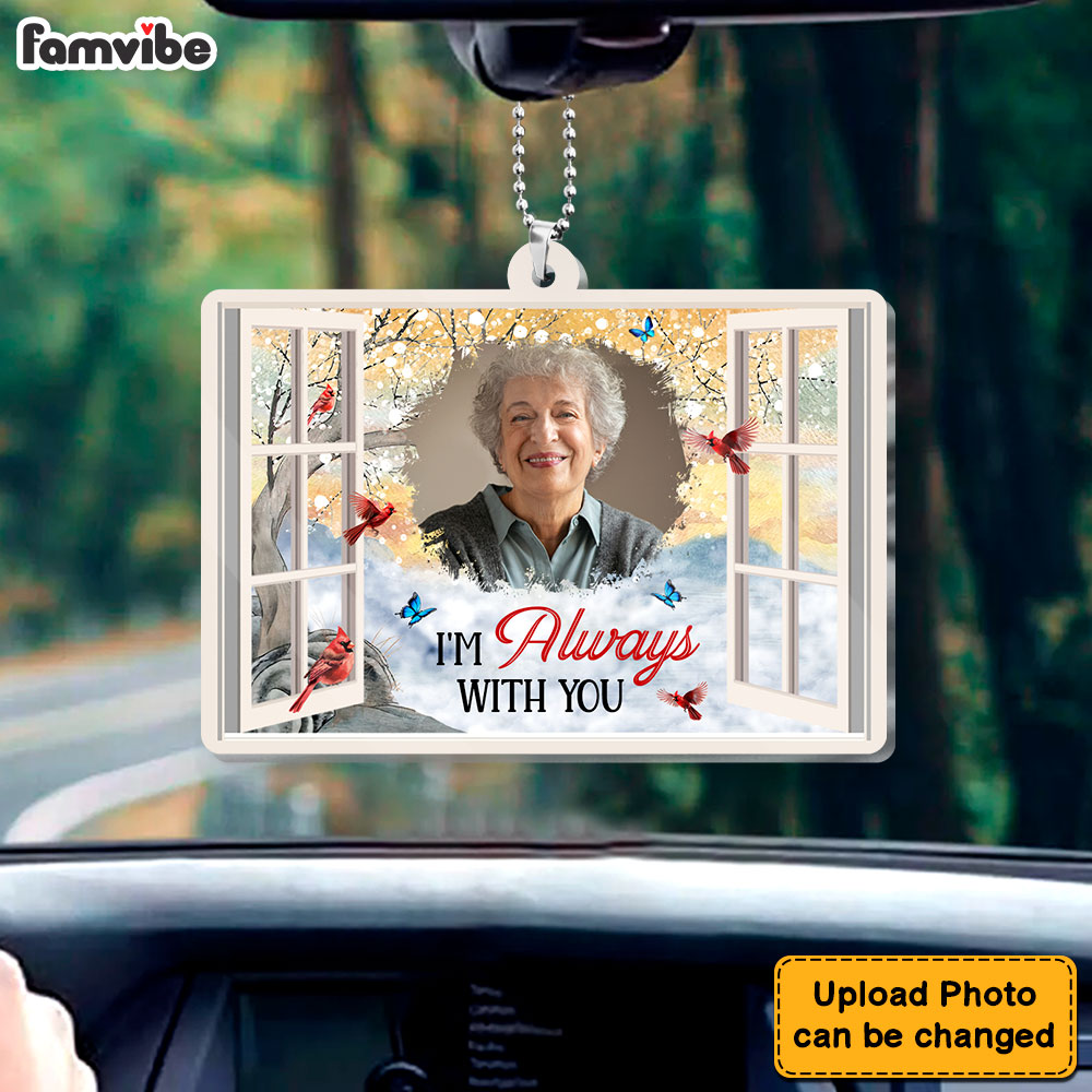 Personalized Memorial Gift For Family Photo Custom Transparent Acrylic Car Ornament 31652 Primary Mockup