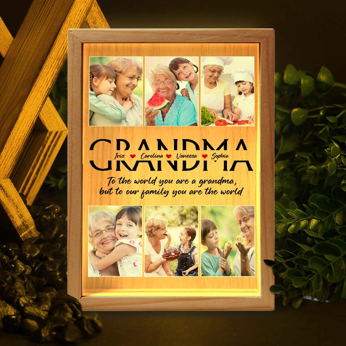 Personalized Gift For Grandma You Are The World Picture Frame Light Box 31655 1