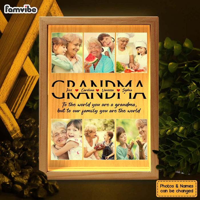 Personalized Gift For Grandma You Are The World Picture Frame Light Box 31655 1