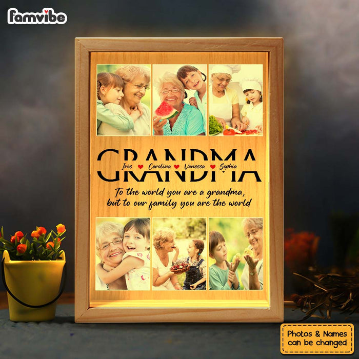 Personalized Gift For Grandma You Are The World Picture Frame Light Box 31655 1