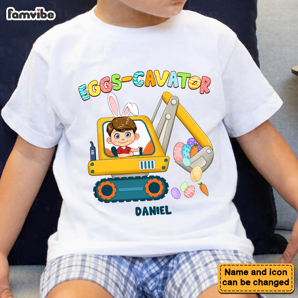Personalized Easter Gift For Grandson Eggs-Cavator Kid T Shirt - Kid Hoodie - Kid Sweatshirt 31667 Mockup Black