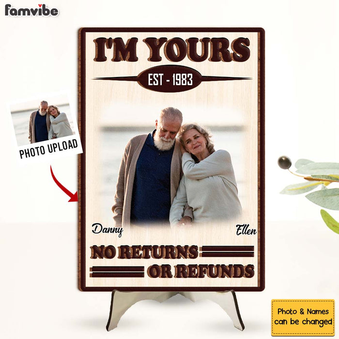 Personalized Gift For Couple I'm Your No Returns Or Refunds 2 Layered Separate Wooden Plaque 31674 1