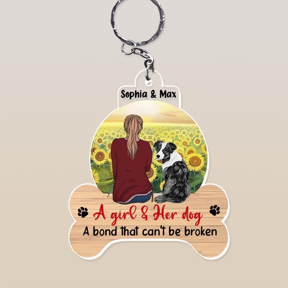 Personalized Gift For Dog Lovers A Bond That Can't Be Broken Acrylic Keychain 31680 Primary Mockup