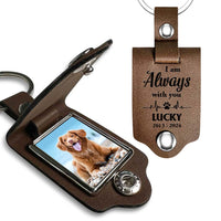 Personalized Pet Memorial Gift I Am Always With You Leather Photo Keychain 31687 thumb 1