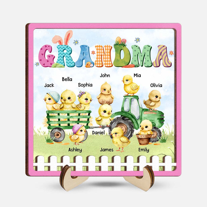 Personalized Gift For Grandma Easter 2 Layered Wooden Plaque 31690 1