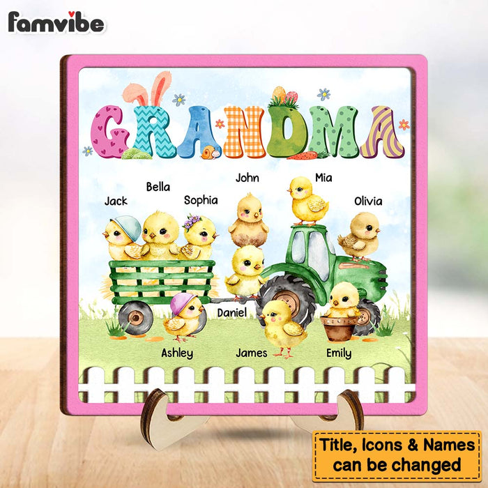 Personalized Gift For Grandma Easter 2 Layered Wooden Plaque 31690 1