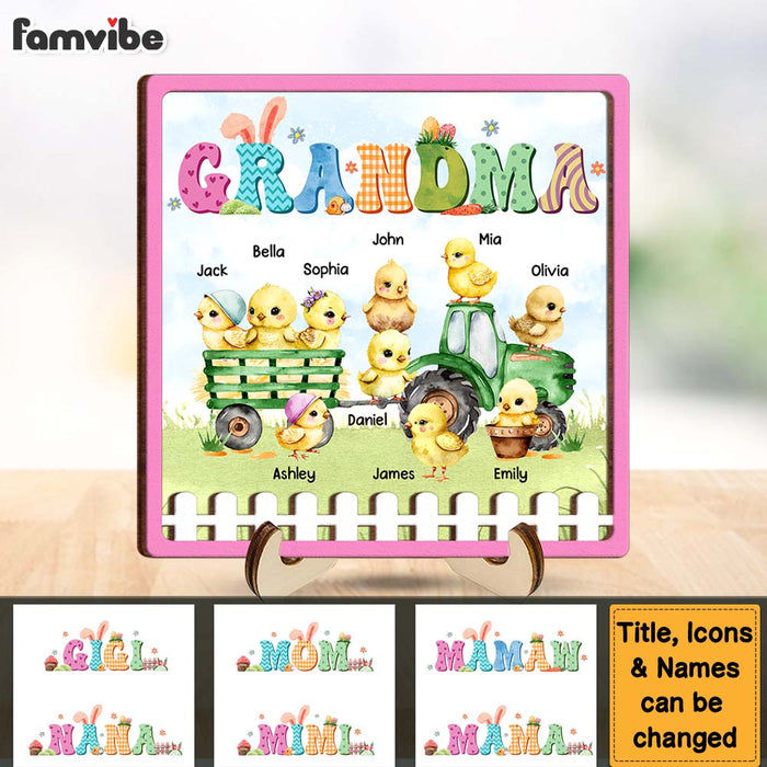 Personalized Gift For Grandma Easter 2 Layered Wooden Plaque 31690 1