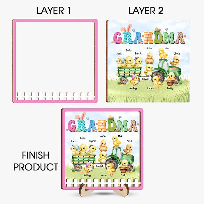 Personalized Gift For Grandma Easter 2 Layered Wooden Plaque 31690 1