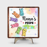 Personalized Gift For Grandma Easter Nana's Peep 2 Layered Separate Wooden Plaque 31692 thumb 1
