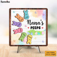 Personalized Gift For Grandma Easter Nana's Peep 2 Layered Separate Wooden Plaque 31692 thumb 1