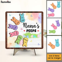Personalized Gift For Grandma Easter Nana's Peep 2 Layered Separate Wooden Plaque 31692 thumb 1