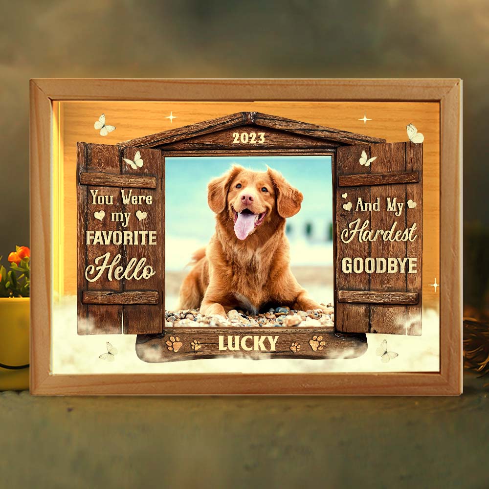 Personalized Gift For Dog Lovers You Were My Favorite Hello Picture Frame Light Box 31697 Primary Mockup