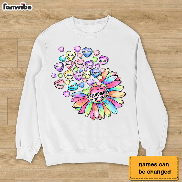 Personalized Grandma's Sweethearts Flower Shirt - Hoodie - Sweatshirt 31699 1