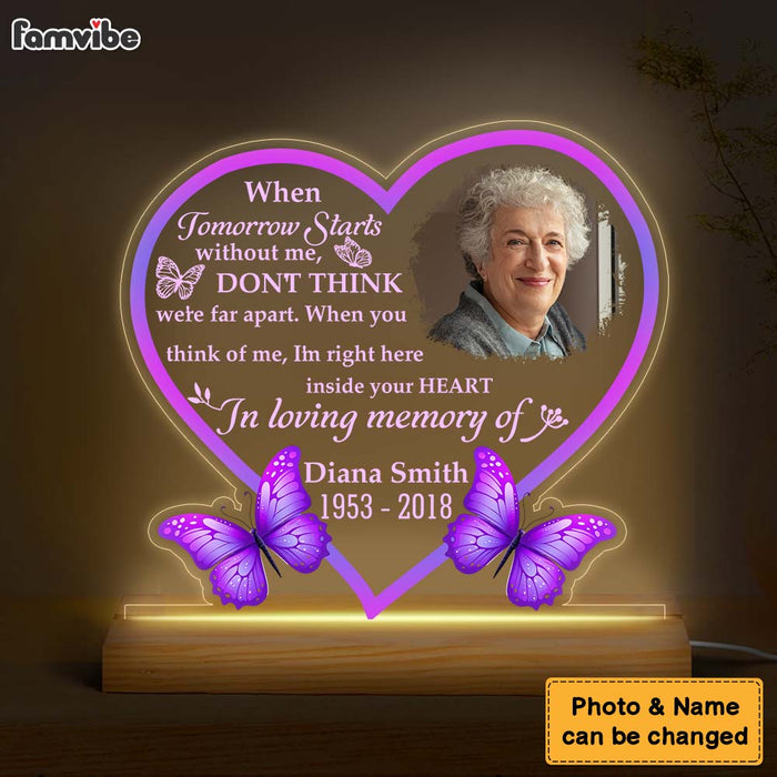 Personalized Memorial Photo I'm Right Here Inside Your Heart Plaque LED Lamp Night Light 31703 1