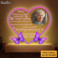 Personalized Memorial Photo I'm Right Here Inside Your Heart Plaque LED Lamp Night Light 31703 thumb 1
