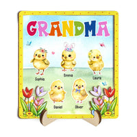 Personalized Gift For Grandma Easter Chicks 2 Layered Wooden Plaque 31714 thumb 1
