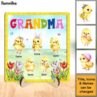 Personalized Gift For Grandma Easter Chicks 2 Layered Wooden Plaque 31714 thumb 1