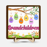 Personalized Gift For Grandma Easter Egg 2 Layered Wooden Plaque 31715 thumb 1